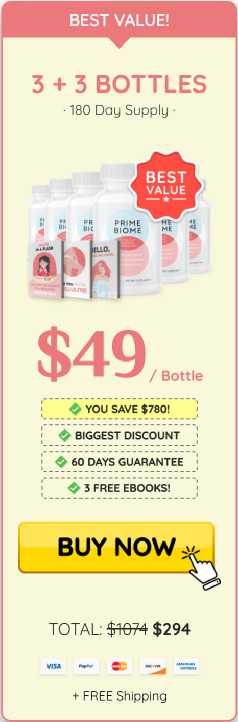 primebiome Buy 6 Bottles